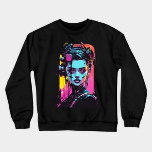 cyberpunk girl Crewneck Sweatshirt